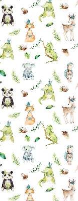 Fabric roller blind for window Animals and plants