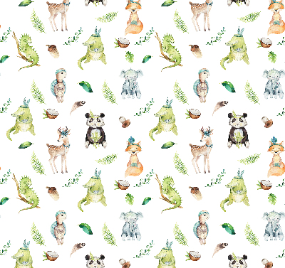 Fabric roller blind for window Animals and plants