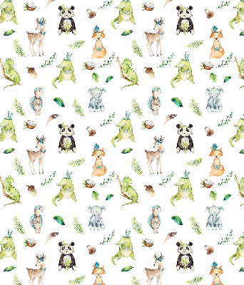 Fabric roller blind for window Animals and plants