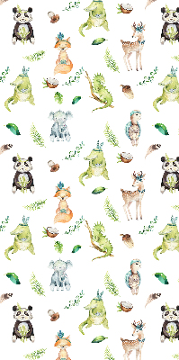 Fabric roller blind for window Animals and plants
