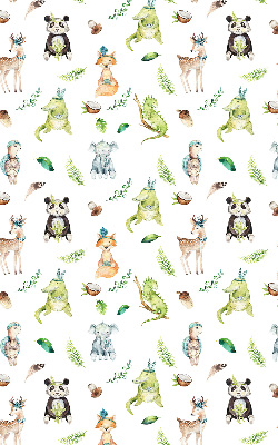 Fabric roller blind for window Animals and plants