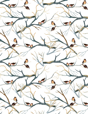 Blackout roller blind Birds on a tree