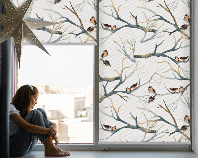 Blackout roller blind Birds on a tree