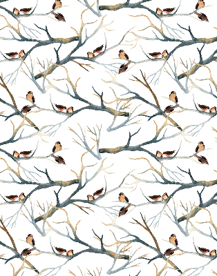 Blackout roller blind Birds on a tree