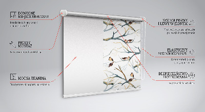 Blackout roller blind Birds on a tree