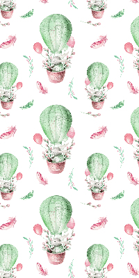 Fabric roller blind for window Green balloons