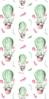 Fabric roller blind for window Green balloons