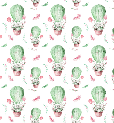 Fabric roller blind for window Green balloons