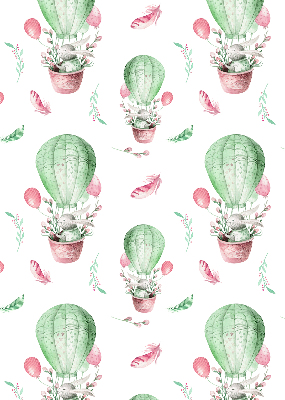 Fabric roller blind for window Green balloons