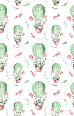 Fabric roller blind for window Green balloons