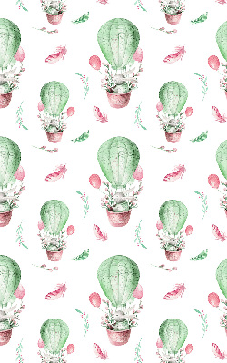 Fabric roller blind for window Green balloons