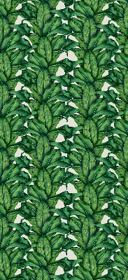 Blackout roller blind green leaves pattern