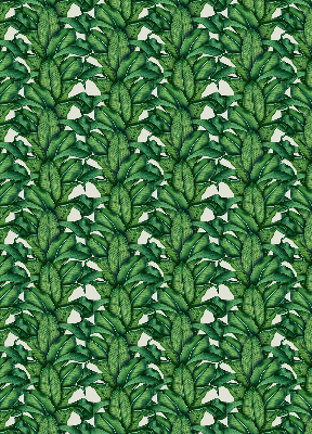 Blackout roller blind green leaves pattern