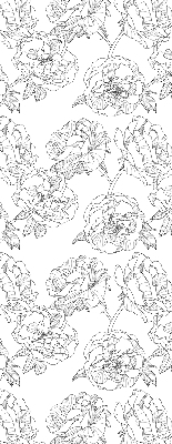 Blackout roller blind for window Drawn roses