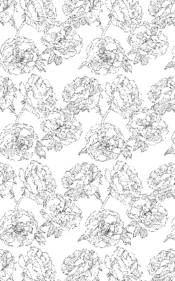 Blackout roller blind for window Drawn roses