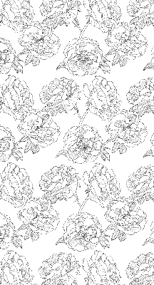 Blackout roller blind for window Drawn roses