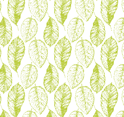 Fabric roller blind for window lime leaves pattern