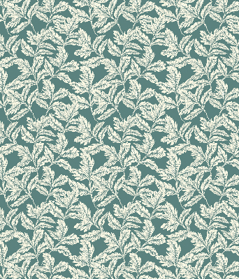 Blackout roller window blind leaf pattern wallpaper