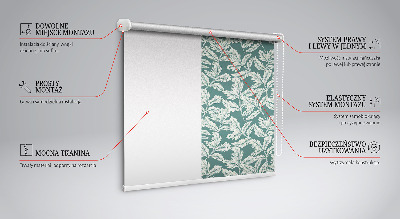 Blackout roller blind for window Leaf wallpaper