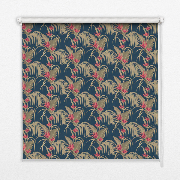 Fabric roller blind for window Interesting plants
