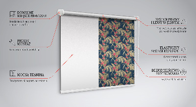 Fabric roller blind for window Interesting plants