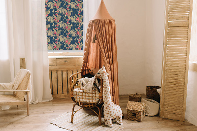 Fabric roller blind for window Interesting plants