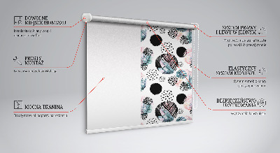 Blackout roller blind Circles and leaves