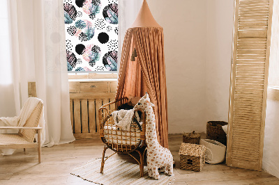 Blackout roller blind Circles and leaves