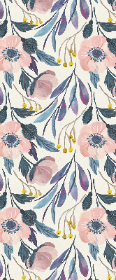 Blackout roller blind for window poppies print