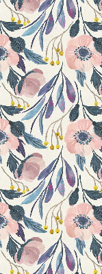 Blackout roller blind for window poppies print