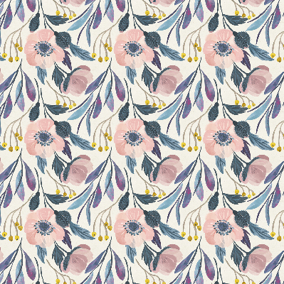 Blackout roller blind for window poppies print