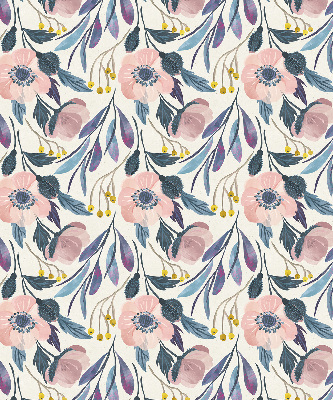 Blackout roller blind for window poppies print