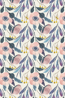 Blackout roller blind for window poppies print