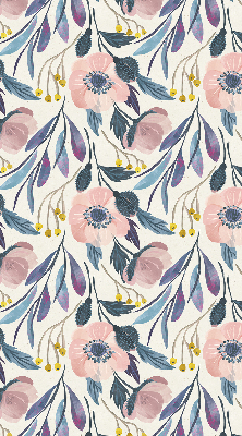 Blackout roller blind for window poppies print