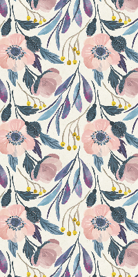 Blackout roller blind for window poppies print