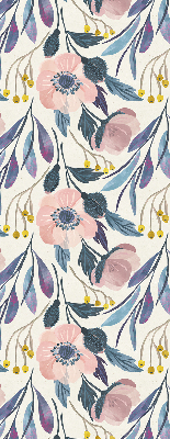 Blackout roller blind for window poppies print