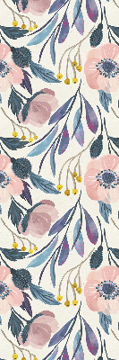 Blackout roller blind for window poppies print