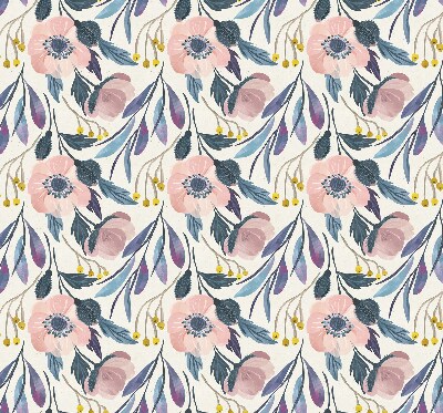 Blackout roller blind for window poppies print