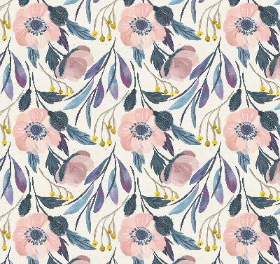 Blackout roller blind for window poppies print