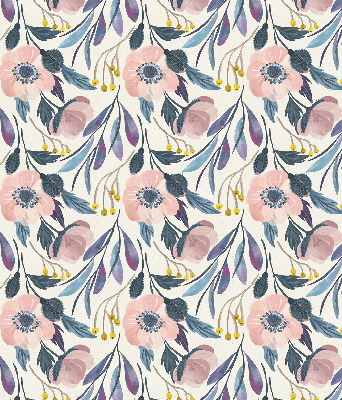 Blackout roller blind for window poppies print
