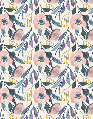 Blackout roller blind for window poppies print