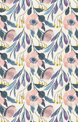 Blackout roller blind for window poppies print