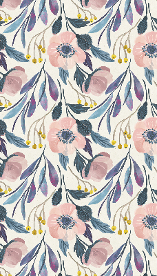 Blackout roller blind for window poppies print