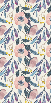 Blackout roller blind for window poppies print