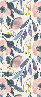 Blackout roller blind for window poppies print