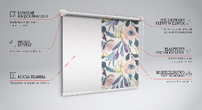 Blackout roller blind for window poppies print