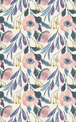 Blackout roller blind for window poppies print