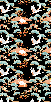 Fabric roller blind for window Flying heron