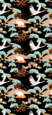 Fabric roller blind for window Flying heron