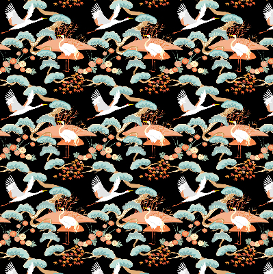 Fabric roller blind for window Flying heron